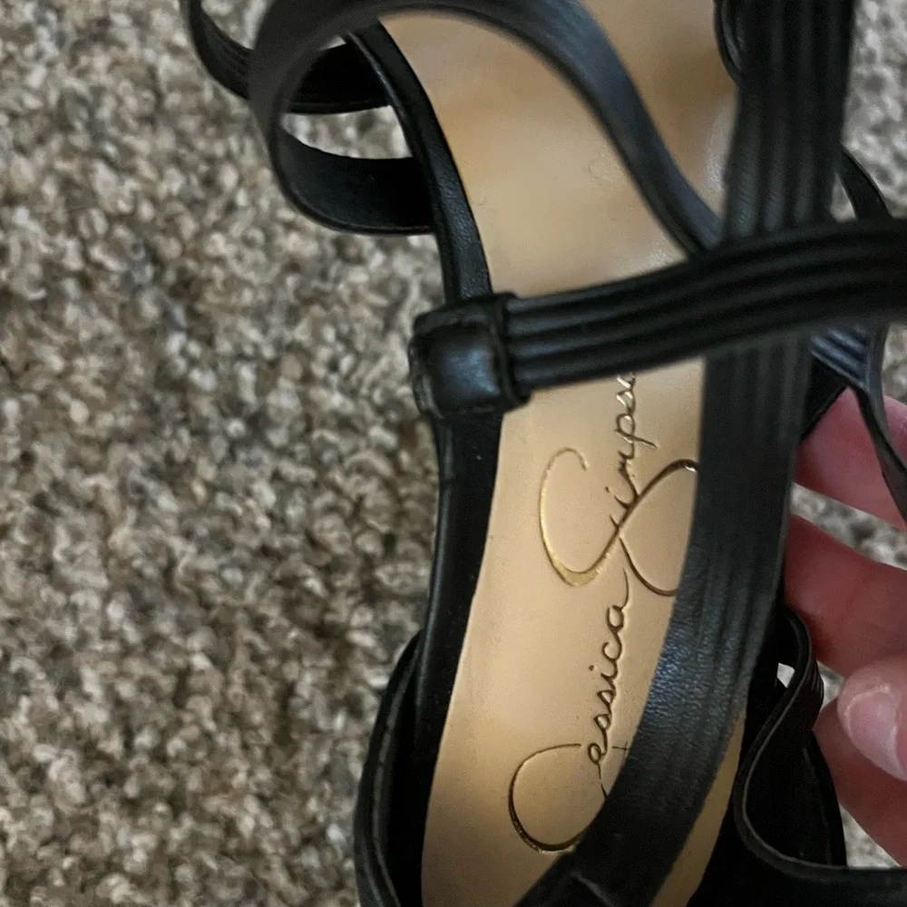Jessica Simpson Black Strappy High Heel Sandals